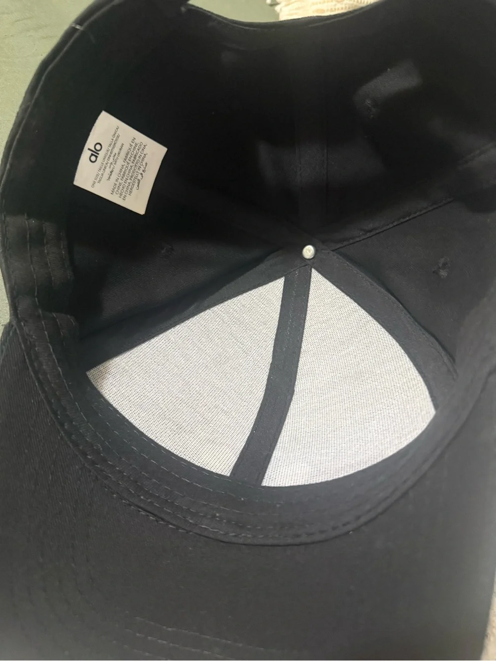 Alo Yoga Black Off-Duty Logo Baseball Cap